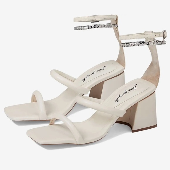 Free People Shoes - Free People Off White Parker Chain Sandals Sz. 39 NWOB
